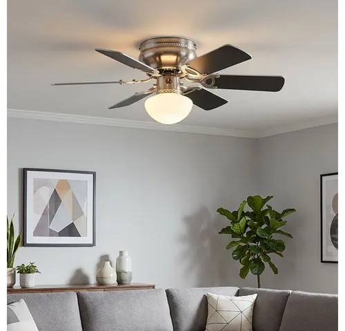 etc-shop Deckenventilator, Deckenventilator Wohnzimmerlampe Flügel wendbar Sommer-Wintermodus E27