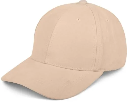 styleBREAKER Unisex 6-Panel Baseball Cap in Veloursleder Optik | Verstellbares Basecap in Wildleder Style für Damen und Herren | Soft Touch Schildkappe für Freizeit und Sport, Farbe:Creme-Beige