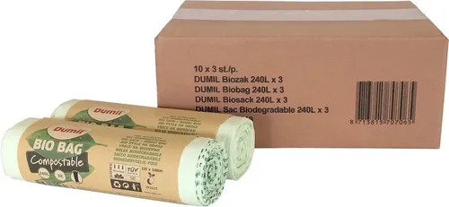PROREGAL® Müllbeutel Biomüllsack für 240 Liter 2-Rad-Mülltonnen, 10 Rollen je 3 Beutel