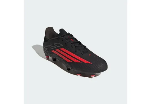 adidas Unisex F50 League Fußballschuhe, core Black/Lucid red, 44 EU - Leichte Fußballschuhe mit regulärer Passform und Sprintplate für optimale Beschleunigung auf weichem Boden. Ideal für den sportlichen Einsatz.