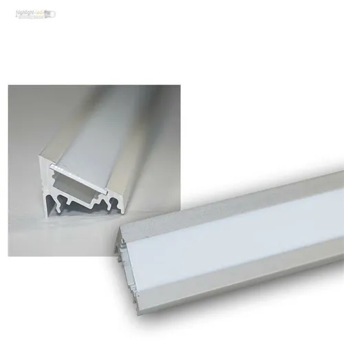 1m LED ALU Winkel Profil 60° mit Abdeckung weiß Aluminiumprofil für LEDs