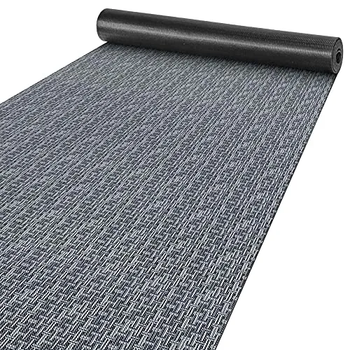 ANRO Läufer Teppich-Läufer Flur Küchenläufer rutschfest waschbar Teppichläufer Küchenteppich anpassbar Itaca Grau 100x50cm bis 5m Länge