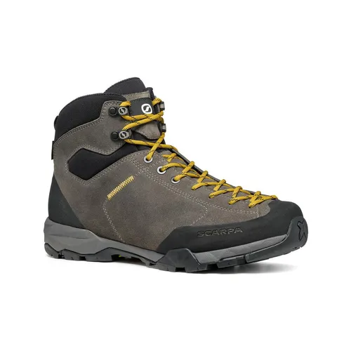 Scarpa Mojito Hike GTX Suede Wanderschuhe 43,5 - Wasserdicht & Wiederbesohlbar - Wasserdichter Veloursleder-Wanderschuh in Schwarz/Braun, Größe 43,5; ideal für Trekking und Wandern mit Vibram-Sohle und GORE-TEX für optimalen Komfort.