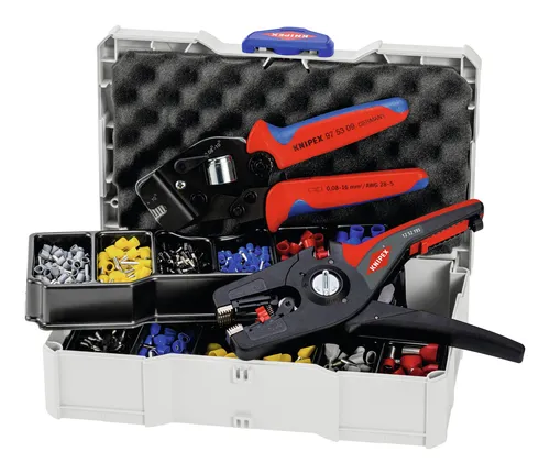 Knipex Aderendhülsen-Sortiment 97 90 15 - Crimpwerkzeuge mit 150 Aderendhülsen in verschiedenen Größen, ideal für professionelle und zuverlässige Verbindungen.