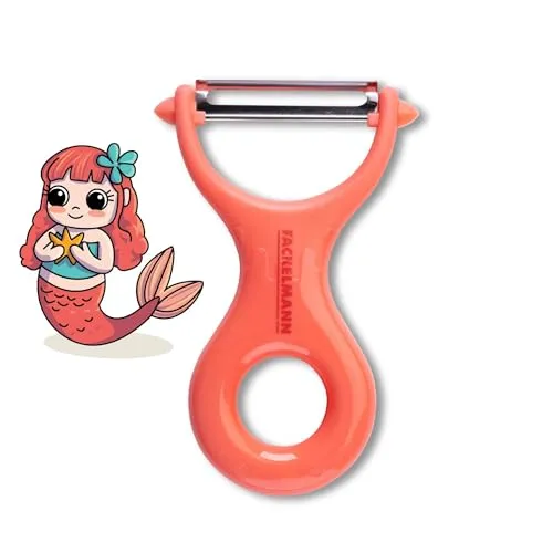 Fackelmann Mini Schäler – Ergonomischer Griff in zartem Rosa, Rostfreie Silberklinge, Optimal für Obst und Gemüse, Spülmaschinengeeignet