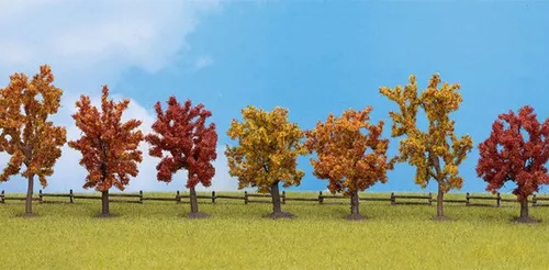 NOCH 25070 Baumpackung Herbstbäume 80 bis 100mm - Landschaftsbau mit 7 detailreichen Herbstbäumen, ideal für die Gestaltung von realistischen Landschaften in Modellbahnen.