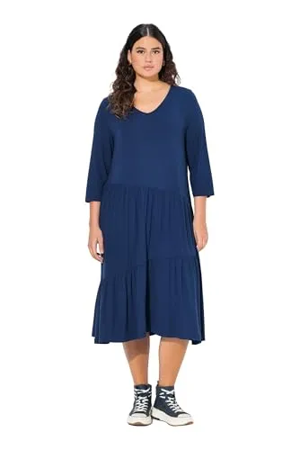 Ulla Popken Women's Midikleid in blau von Ulla Popken