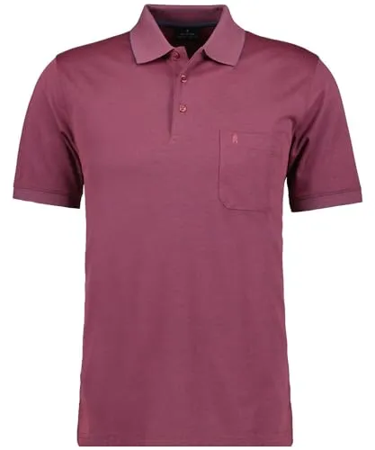 RAGMAN Herren Softknit-Polo mit Brusttasche, Beere, L von RAGMAN