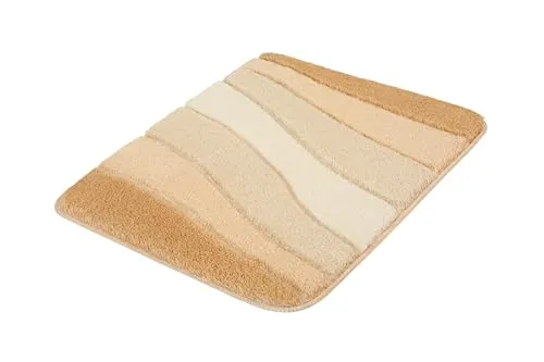 MEUSCH Badematte Ocean – Rutschhemmend und Waschbar - Badteppich mit Wellen Design und Hoch-Tief Effekt, ideal für Fußbodenheizung geeignet, sorgt für Sicherheit und Komfort in Ihrem Badezimmer.