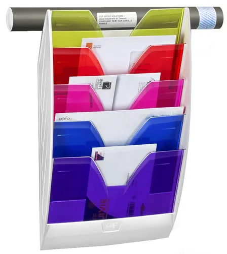 CEP 1001540811 Wandprospekthalter Happy 154 HM - Moderne Zeitschriften Wandhalterung mit 5 Fächern für DIN A4 und A5, robust und 100% recyclebar. Ideal für eine übersichtliche Präsentation Ihrer Dokumente.