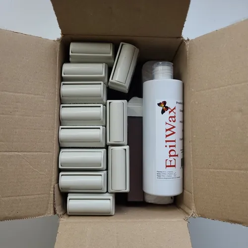 EpilWax - Nachfüllpackung mit: 12 Roll-on-Patronen mit Honig, 1 Packung mit 100 