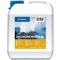 Dr.Schutz Grundreiniger R - 5L für elastische Böden - Effektiver Grundreiniger für elastische Böden, entfernt Wachs und Bauverschmutzungen schonend und geruchsarm. Ideal für Linoleum, PVC und Naturstein, reicht bis 500 m² bei Verdünnung.
