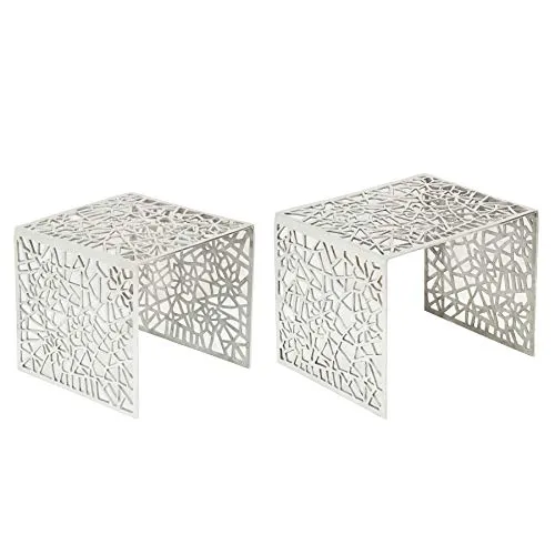 Riess Ambiente Couchtisch Abstract 2er Set Silber in silber von Riess-Ambiente