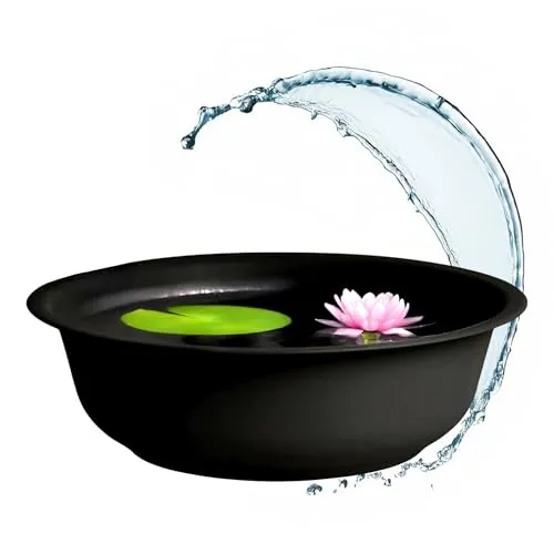 Spetebo Mini Gartenteich rund schwarz