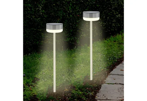 Spetebo LED Solarleuchte LED Solar Edelstahl Wegeleuchte 39 x Ø 9 cm