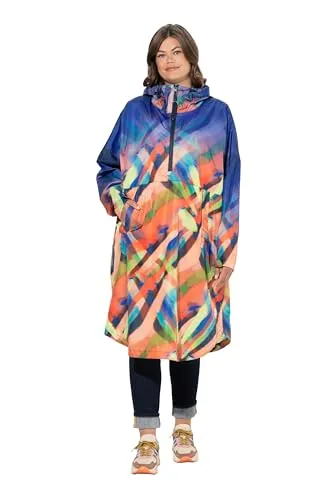 Laurasøn Funktions-Regencape, Unisex, Print, Kapuze Curry 1Size 843114620-1 - Wasserdichtes und winddichtes Cape mit verstellbarer Kapuze. Ideal für wechselhaftes Wetter, sorgt für optimalen Schutz und Komfort. Perfekt für Outdoor-Aktivitäten.