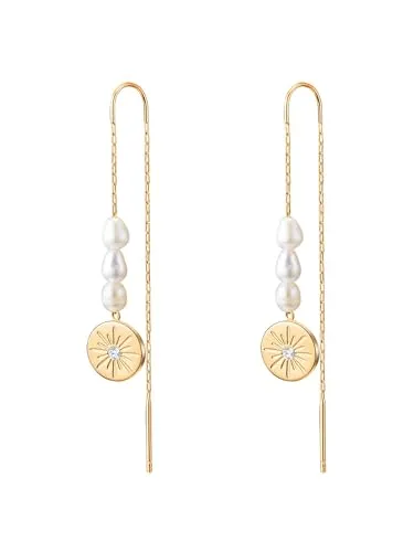 Valero Pearls Ohrhänger mit Süßwasser-Zuchtperlen - Elegante Ohrhänger aus 925er Sterlingsilber, gelbgoldvergoldet, mit barocken Süßwasser-Zuchtperlen und funkelndem Preciosa-Kristall. Perfekt für stilbewusste Damen, die außergewöhnlichen Schmuck lieben.