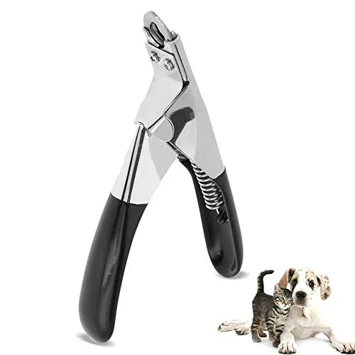 Fdit Pet Nagelschere, Cat Claw Scissors Nagelknipser Claw Clamps Praktisches Nagelschneidewerkzeug für Hunde und Katzen Pet Salon, Ideale Geschenkauswahl (Schwarz)