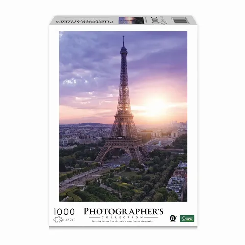 Ambassador 7230961 Eiffelturm Puzzle - 1000 Teile für Erwachsene und Kinder ab 12 Jahren, beeindruckendes Motiv im Sonnenuntergang und umweltfreundliche Materialien