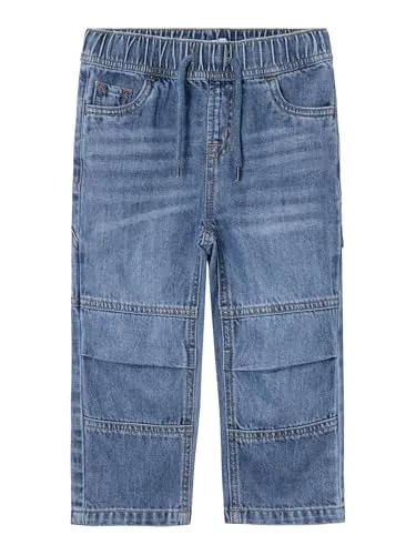 NAME IT Boy Jeans Loose Fit - Jungen-Jeanshosen mit angeschnittenem Kordelzug für optimalen Tragekomfort, 100% Baumwolle für ein angenehmes Hautgefühl und lässigen Look.
