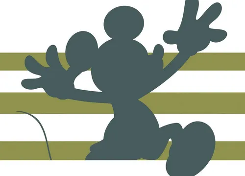 Wandbild MICKEY SHADOW - grün-weiß - 70x50 cm - Bilder & Drucke, modernes Design mit Mickey-Motiv, ideal für Disney-Fans und als stylisches Wohnaccessoire.