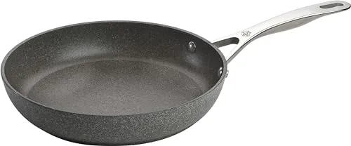 BALLARINI Salina Bratpfanne 28 cm - Grau - Hochwertige Pfanne aus Aluminium mit 6-lagiger GRANITIUM Ti-X Antihaftbeschichtung, ideal für alle Herdarten und energieeffizientes Kochen. Ergonomischer Edelstahlgriff und leicht zu reinigen.