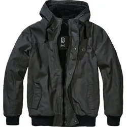 Brandit Essential Jacket 4XL - Anthracite - Funktionsjacke mit robuster Canvas-Oberfläche, Teddyfell-Kapuze und praktischen Taschen - ideal für kalte Tage und Outdoor-Aktivitäten.