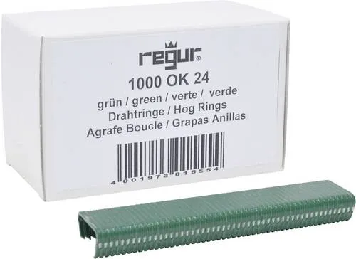 Regur Ok 24 D-Drahtring Grün, 1.000 Ringe - Tacker für Zaunbau und Polstereien, 1000 hochwertige D-Drahtringe mit professioneller Beschichtung für optimale Anwendung.