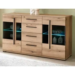 Furn.Design Sideboard Design-D (Kommode in Evoke Eiche Dekor, 150 x 86 cm), mit Soft-Close-Funktion beige