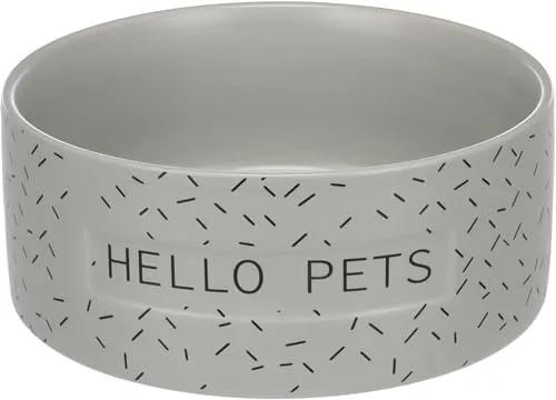 Hundenapf Keramik – hundenapf Keramik groß – 1,1l – spülmaschinenfest – rund grau – Flamingo Lada