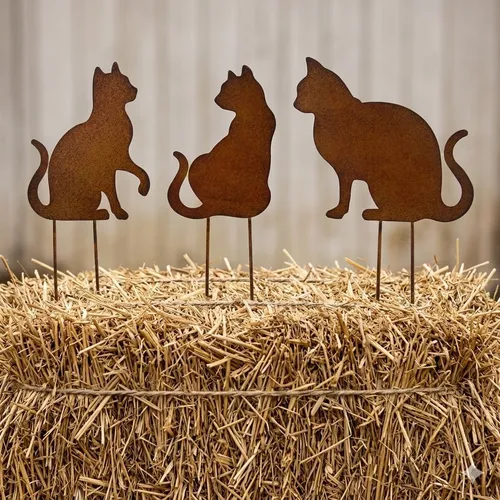 Wunderschönes Katzentrio - Beetstecker 3er Set von Posiwio