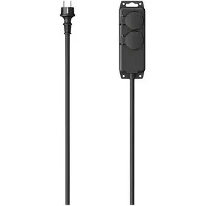 Hama Steckdosenleiste 223061, mit 2m Kabel, 2-fach in schwarz