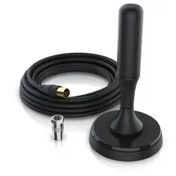 Csl Dvb-t, Dvb-t2 Stabantenne Für Innenbereich, Digitale Antenne Mit 4m Kabel / Inkl. F-stecker Adapter