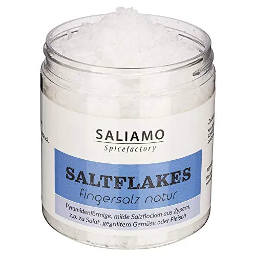 125g Pyramiden Flakes Natur, Fingersalz naturell, Fingersalt Salt Flakes Natur Meersalz, weißes Pyramiden Salz aus Zypern | Saliamo