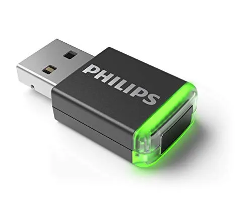 Philips ACC4100/00 Adapter AirBridge Wireless-Adapter schwarz - Kabelloser Empfänger für Desktop-Diktate mit 5 m Reichweite. Kompakt und ideal für Reisen und Arbeitsplatzwechsel. Schnelle Verbindung über USB, perfekt für Mobilität.