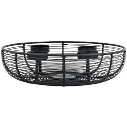 Kerzenhalter Orbe klein Metall schwarz Ø25cm Schale als Adventskranz