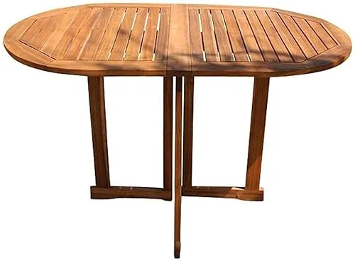 SAM Gartentisch Pablo, Akazienholz massiv & geölt, Abgerundeter Klapptisch 120x70 cm, Holztisch für Balkon, Terrasse, Wintergarten oder Garten, pflegeleichtes Unikat