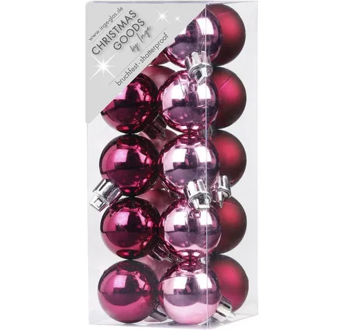 MAGIC by Inge Weihnachtsbaumkugel, Weihnachtskugeln 3cm Kunststoff 20er Set Berry Kiss