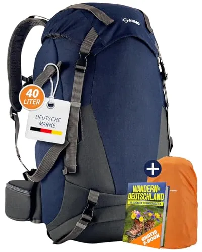 Sasmo Wanderrucksack 40l + 5l - Komfortabler Wanderrucksack mit isoliertem Frontfach und Schuhfach - Wanderrucksäcke mit Kontaktrücken für optimale Unterstützung, isoliertem Frontfach für Trinkblasen und praktischem Schuhfach - ideal für jede Wanderung.