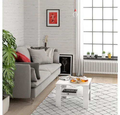 Vicco Couchtisch Homer, Weiß 60x60 cm in weiß von Vicco