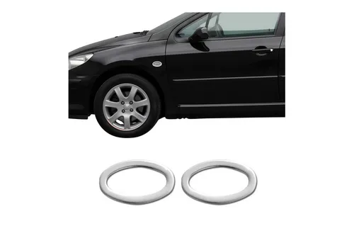 OMAC Zierleisten-Aufkleber Blinker für Peugeot Partner 108 407 607 4007 Silber 2x, (2tlg), Langlebig,Einfache Reinigung,Einfache Installation,Rostbeständig