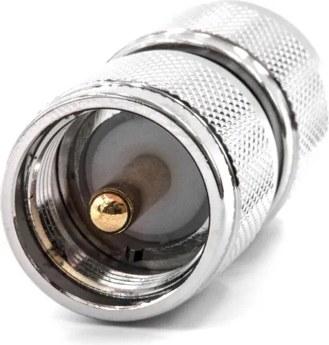 vhbw N Adapter (m) auf UHF PL259 Stecker für verschiedene Hochfrequenztechnik-Geräte - HF-Koaxialadapter Silber