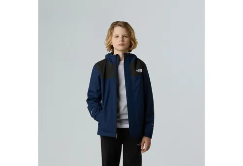 The North Face ANTORA RAIN JACKET - Wasserdichte Regenjacke mit Kapuze in Blau XS (116) - Sportliche Regenjacke für Kinder, atmungsaktiv und schnell trocknend. Ideal für windige Tage, mit hochschließendem Kragen und reflektierenden Details für bessere Sichtbarkeit.