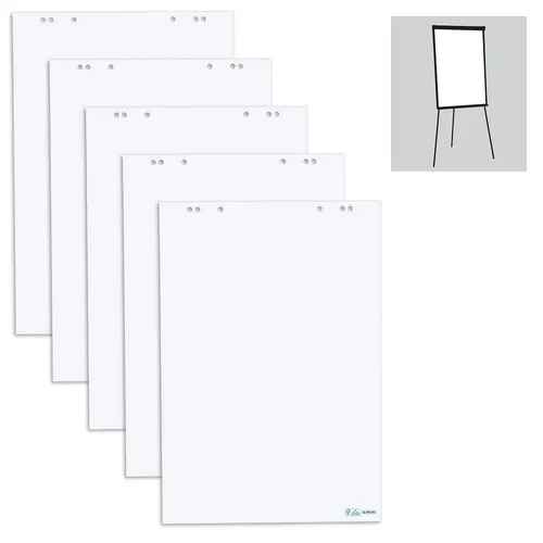 Herlitz Flipchart-Papier blanko 68,0 x 99,0 cm - 20 Blatt, 5 Blöcke - Schreibutensilien: Hochwertiges Flipchart-Papier für kreative Präsentationen, ideal für Meetings und Workshops.