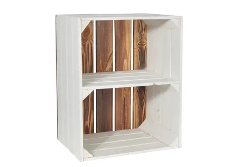 CHICCIE Holzkiste Kurzes Regal Weiß Geflammt 50x40x30cm - Kiste (1 St)