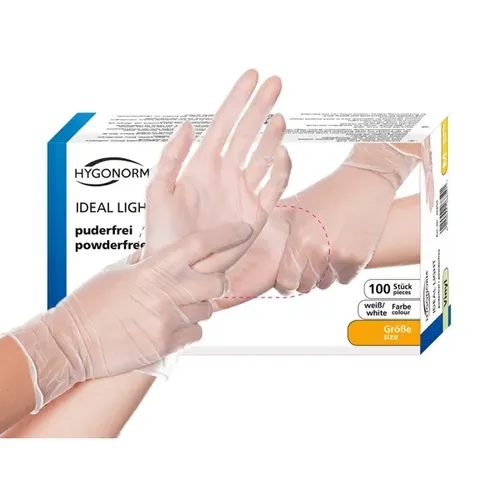 Vinylhandschuhe Hygonorm Ideal Light weiß XL puderfrei, unsteril, latexfrei, 100 Stück/Box 26809