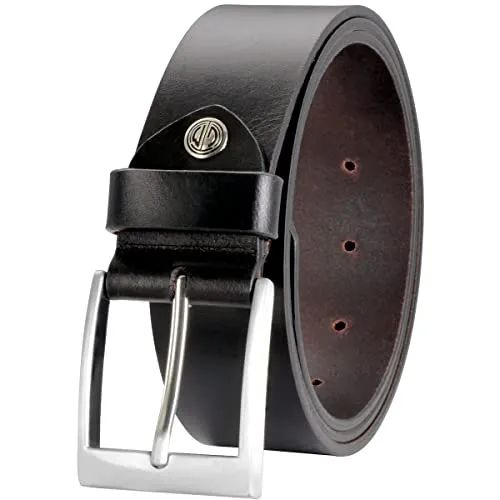 LINDENMANN Leder-Gürtel Herren 40 mm Vollrind schwarz, Farbe/Color:schwarz, Size US/EU:Bundweite 120 cm Gesamtlänge 135 cm W 47.5 XXL