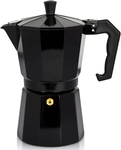 Krüger Espressokocher, 0,2l Kaffeekanne, traditionell italienisch, aus Aluminium, mit Silikon-Dichtungsring