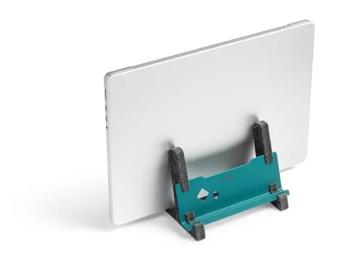 Durable Laptop-Ständer Vertical Effect 508032 - Vertikaler Metall-/Filz-Ständer bis 17 Zoll - Stylischer Laptop-Ständer aus Metall und Filz, ideal für Laptops bis 17 Zoll. Praktische Ablage für Tablets und Handys, sorgt für Ordnung und Platzersparnis auf dem Schreibtisch.