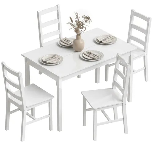 HOMCOM Essgruppe Esstisch mit 4 Stühlen